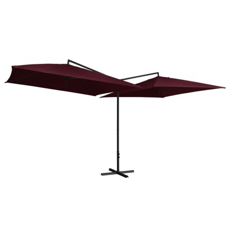 Sombrilla doble con palo de acero rojo burdeos 250x250 cm de vidaXL, Sombrillas - Ref: Foro24-47324, Precio: 139,71 €, Descue...