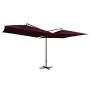 Double umbrella with burgundy red steel pole 250x250 cm by vidaXL, Umbrellas - Ref: Foro24-47324, Price: 136,23 €, Discount: %