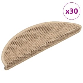 Alfombra autoadhesiva escalera sisal 30 uds 56x17x3 cm arena