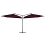 Double umbrella with burgundy red steel pole 250x250 cm by vidaXL, Umbrellas - Ref: Foro24-47324, Price: 136,23 €, Discount: %