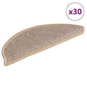 Alfombra autoadhesiva escalera sisal 30 uds beige claro