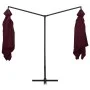 Double umbrella with burgundy red steel pole 250x250 cm by vidaXL, Umbrellas - Ref: Foro24-47324, Price: 136,23 €, Discount: %
