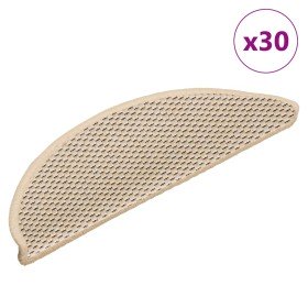 Alfombra autoadhesiva escalera sisal 30 uds 56x17x3 cm Berber