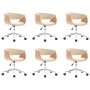 Sillas de comedor giratorias 6 unidades cuero sintético crema