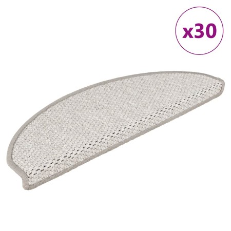 Alfombra autoadhesiva escalera sisal 30 uds 65x21x4 cm Platina
