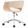 Sillas de comedor giratorias 6 unidades cuero sintético crema