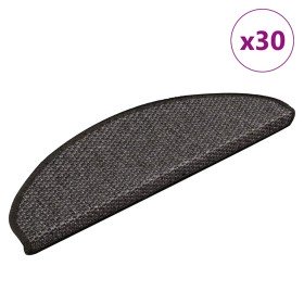 Alfombra autoadhesiva escalera sisal 30 uds 65x21x4cm antracita