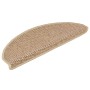 Alfombra autoadhesiva escalera sisal 30 uds 65x21x4 cm arena
