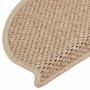 Alfombra autoadhesiva escalera sisal 30 uds 65x21x4 cm arena
