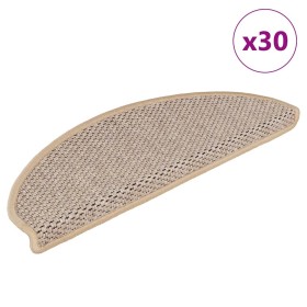 Alfombra autoadhesiva escalera sisal 30 uds beige claro