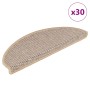 Alfombra autoadhesiva escalera sisal 30 uds beige claro