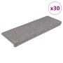 Alfombra autoadhesiva escalera sisal 30 uds 65x21x4 cm plateado