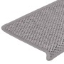 Alfombra autoadhesiva escalera sisal 30 uds 65x21x4 cm plateado