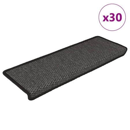 Alfombra autoadhesiva escalera sisal 30 uds 65x21x4cm antracita