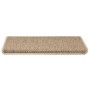 Alfombra autoadhesiva escalera sisal 30 uds 65x21x4 cm arena