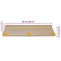 Alfombra autoadhesiva escalera sisal 30 uds 65x21x4 cm arena