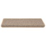 Alfombra autoadhesiva escalera sisal 30 uds beige claro