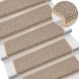 Alfombra autoadhesiva escalera sisal 30 uds beige claro