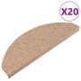 Alfombrilla autoadhesiva escalera 20 uds beige 65x22,5x3,5 cm