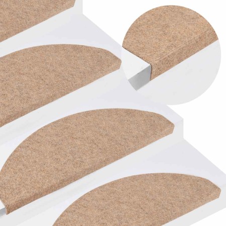 Alfombrilla autoadhesiva escalera 30 uds beige 65x22,5x3,5 cm en Alfombrillas para escalones | Comprar online en Foro24