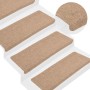 Alfombrilla autoadhesiva escalera 30 uds beige 65x24,5x3,5 cm