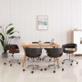 Sillas de comedor giratorias 6 unidades tela gris