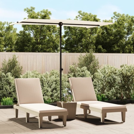 Gartenschirm mit sandweißem Aluminiummast 180x110cm von vidaXL, Sonnenschirme - Ref: Foro24-47329, Preis: 42,42 €, Rabatt: %
