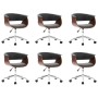 Sillas de comedor giratorias 6 unidades tela gris