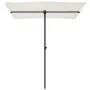 Sombrilla de jardín con palo de aluminio blanco arena 180x110cm de vidaXL, Sombrillas - Ref: Foro24-47329, Precio: 41,55 €, D...