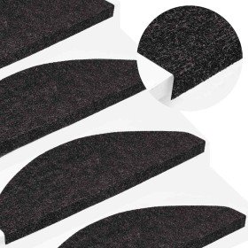 Alfombrilla autoadhesiva escalera 30uds antracita 65x22,5x3,5cm