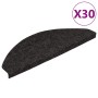Alfombrilla autoadhesiva escalera 30 uds negro 56x17x3 cm