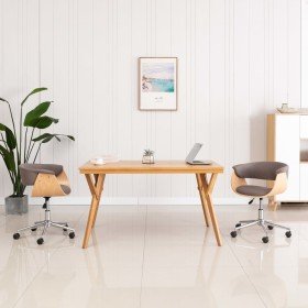 Sillas de comedor giratorias 2 unidades tela gris taupe Sillas de comedor giratorias 2 unidades tela gris taupe