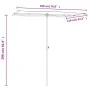 Gartenschirm mit sandweißem Aluminiummast 180x110cm von vidaXL, Sonnenschirme - Ref: Foro24-47329, Preis: 41,61 €, Rabatt: %