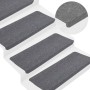 Alfombrilla autoadhesiva escalera 30 uds gris 65x24,5x3,5 cm