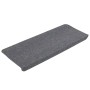 Alfombrilla autoadhesiva escalera 30 uds gris 65x24,5x3,5 cm