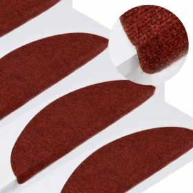Alfombrilla autoadhesiva escalera 30 uds rojo 56x17x3 cm