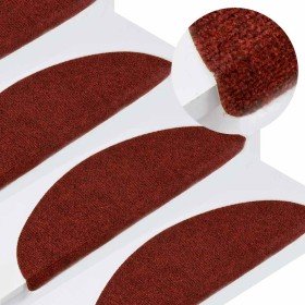 Alfombrilla autoadhesiva escalera 30 uds rojo 56x17x3 cm