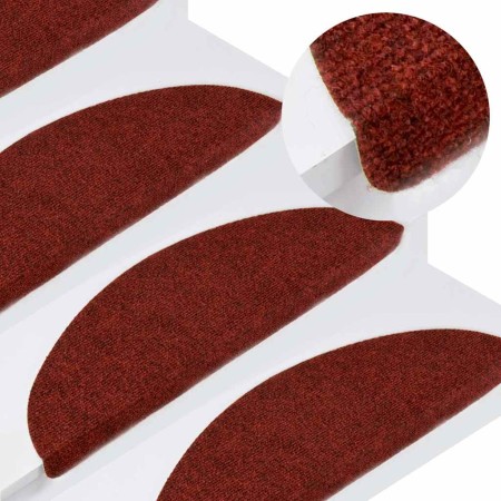 Alfombrilla autoadhesiva escalera 30 uds rojo 56x17x3 cm