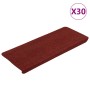 Alfombrilla autoadhesiva escalera 30 uds rojo 65x22,5x3,5 cm