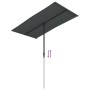 Sombrilla de jardín palo de aluminio gris antracita 180x110 cm de vidaXL, Sombrillas - Ref: Foro24-47330, Precio: 42,42 €, De...