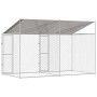 Jaula para perro Plateado 400 x 200 x 256 cm Acero Galvanizado en Casetas y cercados para perros | Comprar online en Foro24