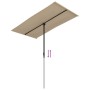 Garden umbrella with taupe gray aluminum pole 180x110 cm by vidaXL, Umbrellas - Ref: Foro24-47331, Price: 46,28 €, Discount: %