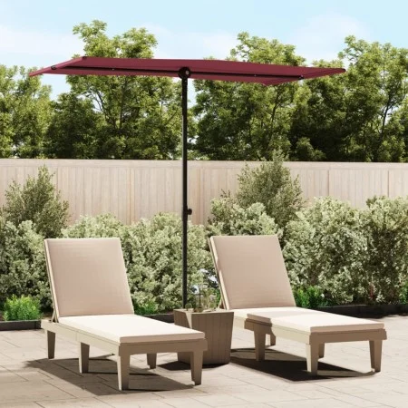 Garden umbrella with burgundy red aluminum pole 180x110cm by vidaXL, Umbrellas - Ref: Foro24-47332, Price: 52,25 €, Discount: %