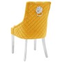 Sillas de comedor 2 unidades de terciopelo amarillo