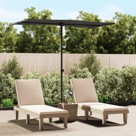 Gartenschirm mit schwarzem Aluminiummast 180x110 cm von vidaXL, Sonnenschirme - Ref: Foro24-47334, Preis: 42,42 €, Rabatt: %