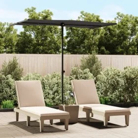 Gartenschirm mit schwarzem Aluminiummast 180x110 cm von vidaXL, Sonnenschirme - Ref: Foro24-47334, Preis: 41,61 €, Rabatt: %