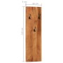 Percheros de pared 2 uds madera maciza de acacia 36x3x110 cm