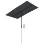 Sombrilla de jardín con palo de aluminio negro 180x110 cm de vidaXL, Sombrillas - Ref: Foro24-47334, Precio: 39,93 €, Descuen...