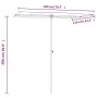 Gartenschirm mit himmelblauem Aluminiumstab 180x110cm von vidaXL, Sonnenschirme - Ref: Foro24-47335, Preis: 41,61 €, Rabatt: %