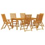 Conjunto de Comedor de Jardín 7 pcs Marrón